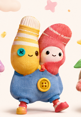 Two pencil-shaped character friends